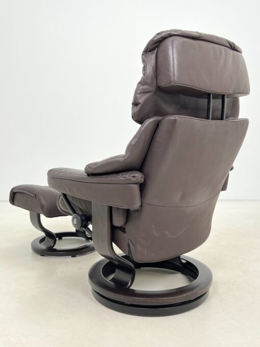 “Stressless” odinis ąžuolinio rėmo fotelis 75x62x102 cm, 46 cm su pakoju