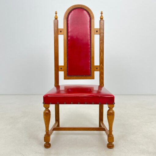 Ąžuolinė kėdė su eko oda 50x60x124 cm, 45 cm