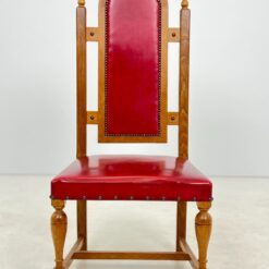Ąžuolinė kėdė su eko oda 50x60x124 cm, 45 cm