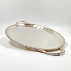 "Lowe & Sons" sidabruoto metalo padėklas su rankenomis 33,5x57x3 cm