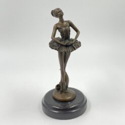 Milo bronzinė balerinos statula ant akmeninio postamento 12x12x26,5 cm