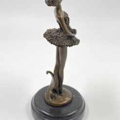 Milo bronzinė balerinos statula ant akmeninio postamento 12x12x26,5 cm