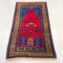 Vilnonis rankų darbo kilimas "Tribal" 88x54x0,5 cm