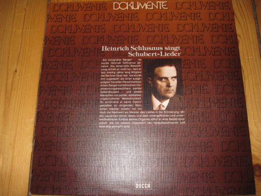 Franz Schubert- Heinrich Schlusnus – Singt Schubert Lieder