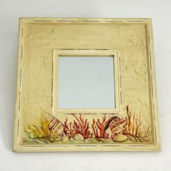 Veidrodis sendintame metaliniame rėme su jūros motyvais 4x60x60 cm
