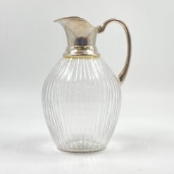 Vintažinis stiklinis ąsotis su metalu 15x17x24,5 cm