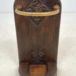 Art Deco stiliaus ąžuolinė skėtinė su žalvario detale 19x30x57 cm