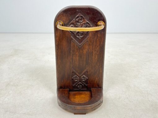 Art Deco stiliaus ąžuolinė skėtinė su žalvario detale 19x30x57 cm