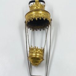 Žalvarinė bažnytinė apeiginė tvirtinama žvakidė 10,5×12,5×38,5 cm