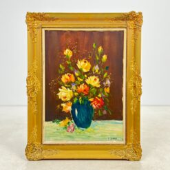 Ant drobės aliejiniais dažais tapytas paveikslas "Gėlių puokštė" 5x71x90 cm