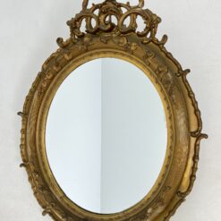 Ovalios formos veidrodis auksinės spalvos rėme su karūna 6x69x88 cm