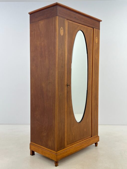 Bydermejerio stiliaus vienų durų spinta su veidrodžiu 59x105x211 cm