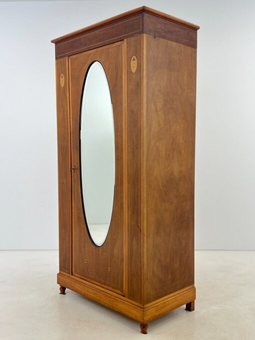 Bydermejerio stiliaus vienų durų spinta su veidrodžiu 59x105x211 cm