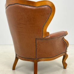 Chesterfield stiliaus riešutmedžio fotelis su oda 86x79x101,5 cm, 43 cm