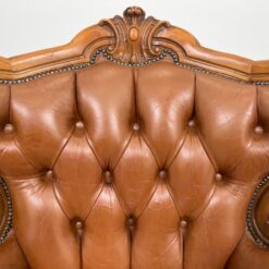 Chesterfield stiliaus riešutmedžio fotelis su oda 86x79x101,5 cm, 43 cm