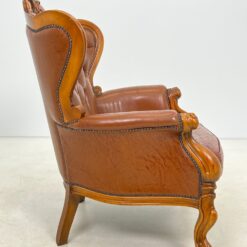 Chesterfield stiliaus riešutmedžio fotelis su oda 86x79x101,5 cm, 43 cm