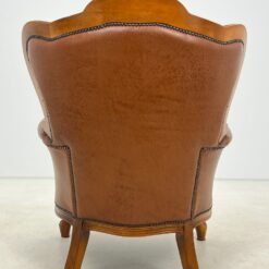 Chesterfield stiliaus riešutmedžio fotelis su oda 86x79x101,5 cm, 43 cm