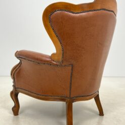 Chesterfield stiliaus riešutmedžio fotelis su oda 86x79x101,5 cm, 43 cm
