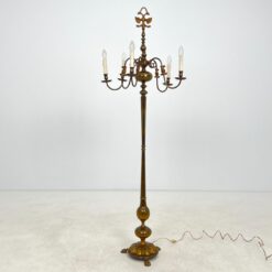 Žalvarinis pastatomas penkių šakų šviestuvas 62x62x179 cm