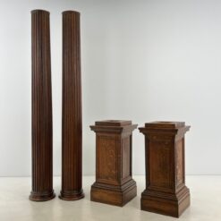 Ąžuolinės kolonos su postamentais 2 vnt. komplektas 46,5x46,5x336 cm