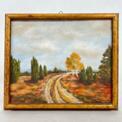 Ant drobės, mediniame rėme tapytas peizažas 4x35x29,5 cm