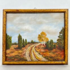 Ant drobės, mediniame rėme tapytas peizažas 4x35x29,5 cm