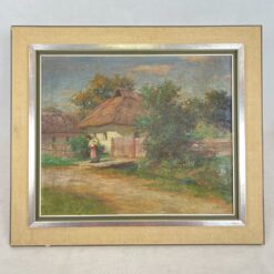 Ant drobės, mediniame rėme tapytas peizažas 4x77x69 cm