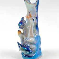 Porcelianinė vazelė su delfinais ir gulbėmis 7x9x16 cm