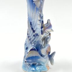 Porcelianinė vazelė su delfinais ir gulbėmis 7x9x16 cm