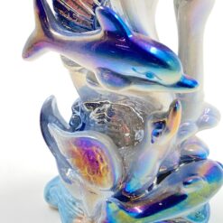 Porcelianinė vazelė su delfinais ir gulbėmis 7x9x16 cm