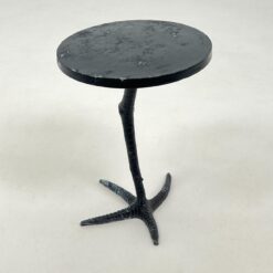 Juodos spalvos metalinis staliukas ant vištos kojos 38x38x51,5 cm