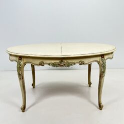 Provanso stiliaus, medinis išskleidžiamas stalas 115×150(+50)x76,5 cm