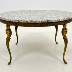 Žalvarinis staliukas su granito stalviršiumi 85,5×85,5×49 cm