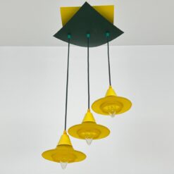 Spalvoto stiklo pakabinamas šviestuvas 36x36x65 cm