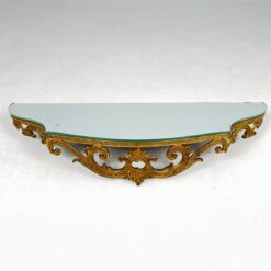 Barokinio stiliaus konsolė su veidrodiniu stalviršiumi 25x87x16 cm