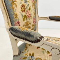 Provanso stiliaus krėslas su nertu gobelenu 50x60x89 cm, 44 cm