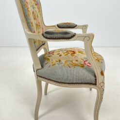Provanso stiliaus krėslas su nertu gobelenu 50x60x89 cm, 44 cm