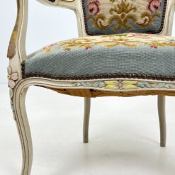 Provanso stiliaus krėslas su nertu gobelenu 50x60x89 cm, 44 cm