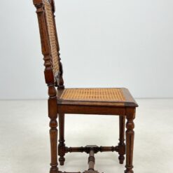 Senovinių drožinėtų ąžuolinių 6 vnt. kėdžių su ratanu komplektas 45x46x107 cm, 48 cm