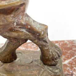 Žalvarinė statula “Arklys” ant marmurinio postamento 10x30x21 cm