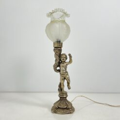 Stalinis, metalinis šviestuvas su angelo skulptūra 17,5x23x70 cm