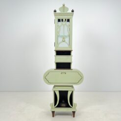 Art nouveau medinė indauja su stalčiais, raitytomis detalėmis 33x71x203 cm