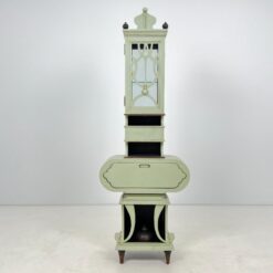 Art nouveau medinė indauja su stalčiais, raitytomis detalėmis 33x71x203 cm