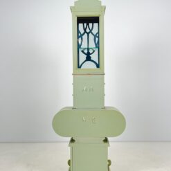 Art nouveau medinė indauja su stalčiais, raitytomis detalėmis 33x71x203 cm