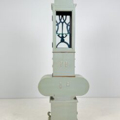 Art nouveau medinė indauja su stalčiais, raitytomis detalėmis 33x71x203 cm