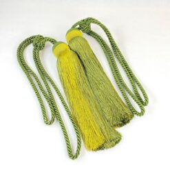 Dekoratyvinių užuolaidų virvių su bumbulu ir kutu 2 vnt. komplektas 8x7x97 cm