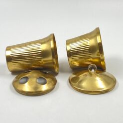 Sendinto žalvario indo dantų šepetėliams 8,5×8,5×12 cm ir dėžutės 9,5×9,5×11 cm 2 vnt. komplektas