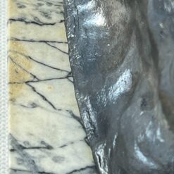 Metalinė statula ant akmens postamento “Žvejys ant uolos” 19×12,5×39 cm