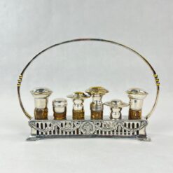 Sidabruoto metalo stovo ir 6 vnt. kamščių komplektas 5x24x16,5 cm