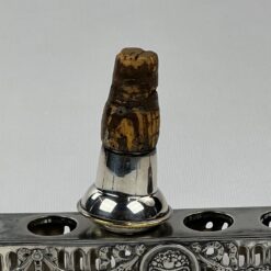 Sidabruoto metalo stovo ir 6 vnt. kamščių komplektas 5x24x16,5 cm